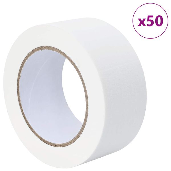 vidaXL Maler Maskeringstape 50 pcs Hvid 50 mm x 50 m Papir