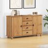 vidaXL Sideboard ASKIM Brun 133.5 x 40 x 79 cm Massivt fyrretræ