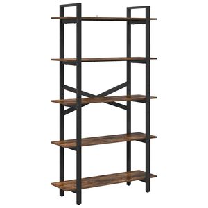 vidaXL Bogreol 5 niveauer 100 x 33,5 x 178 cm Konstrueret tr&aelig; R&oslash;get eg