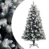 vidaXL Kunstigt Hinged Juletr&aelig; 120 cm PVC og metal Gr&aring; og Hvid