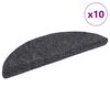 vidaXL trappem&aring;tter selvkl&aelig;bende 10 stk. 56x17x3 cm m&oslash;rkegr&aring; halvrunde