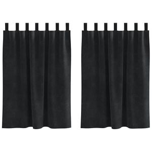 vidaXL M&oslash;rkl&aelig;gningsgardiner 2 pcs Sort 140 x 140 cm Fl&oslash;jl