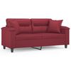 vidaXL 2-personers sofa med pyntepuder 140 cm kunstl&aelig;der vinr&oslash;d