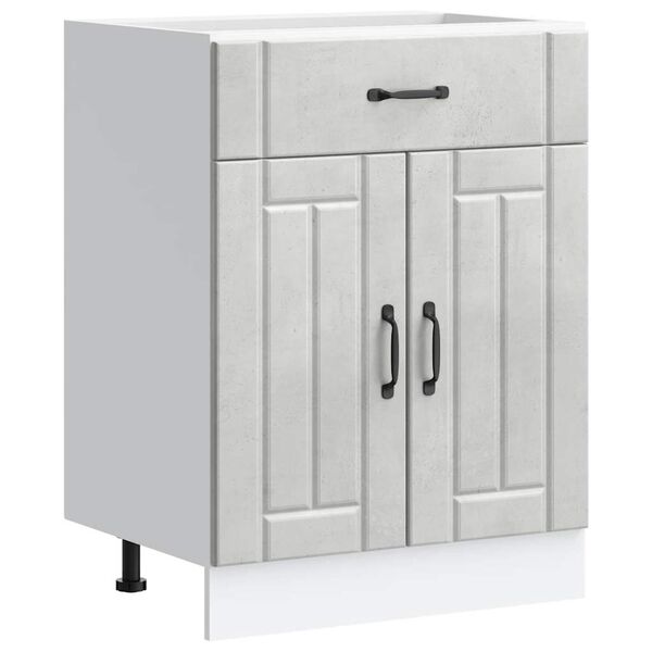 vidaXL k&oslash;kkenunderskab Lucca konstrueret tr&aelig; beton gr&aring;