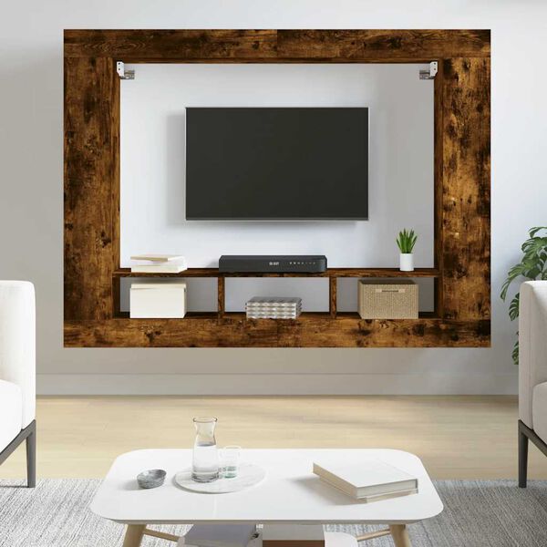vidaXL tv-m&oslash;bel 152x22x113 cm konstrueret tr&aelig; r&oslash;get sonoma-eg