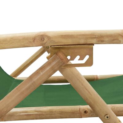 vidaXL campingstol bambus og stof grøn