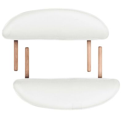 vidaXL foldbart massagebord m. 2 bolsterpuder 4 cm tyk oval hvid