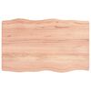 vidaXL bordplade 80x50x(2-6) cm naturlig kant behandlet tr&aelig; lysebrun