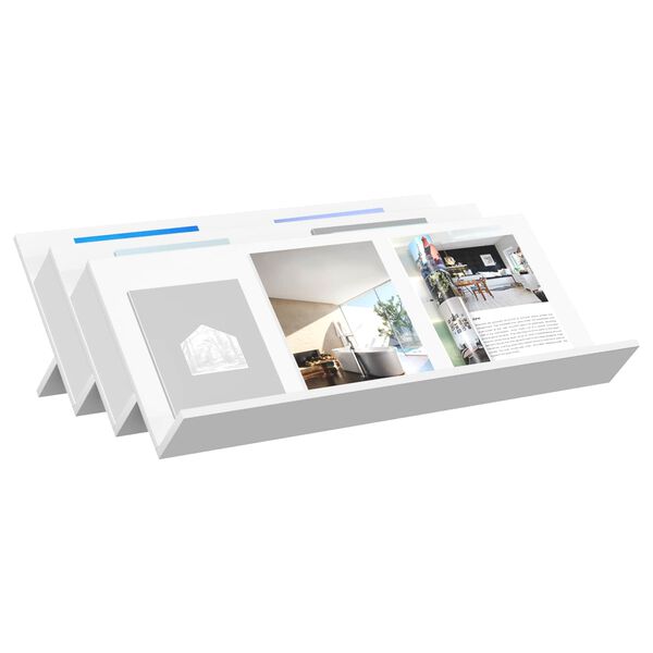 vidaXL Magasin Rack med hylde Hvid 90 x 53 x 28,5 cm Konstrueret tr&aelig;