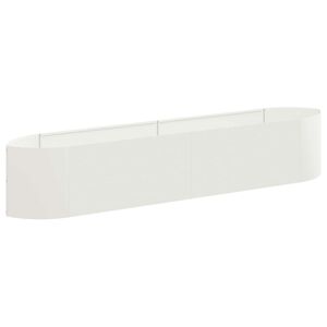 vidaXL H&aelig;vet Havebed Hvid 220 x 40 x 40 cm St&aring;l