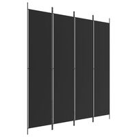 vidaXL 4-panels rumdeler 200x220 cm stof sort