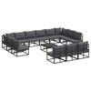 vidaXL Havesofa S&aelig;t 14 stk. Sort Aluminium