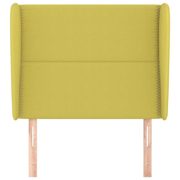 vidaXL sengegavl med kanter 83x23x118/128 cm stof gr&oslash;n