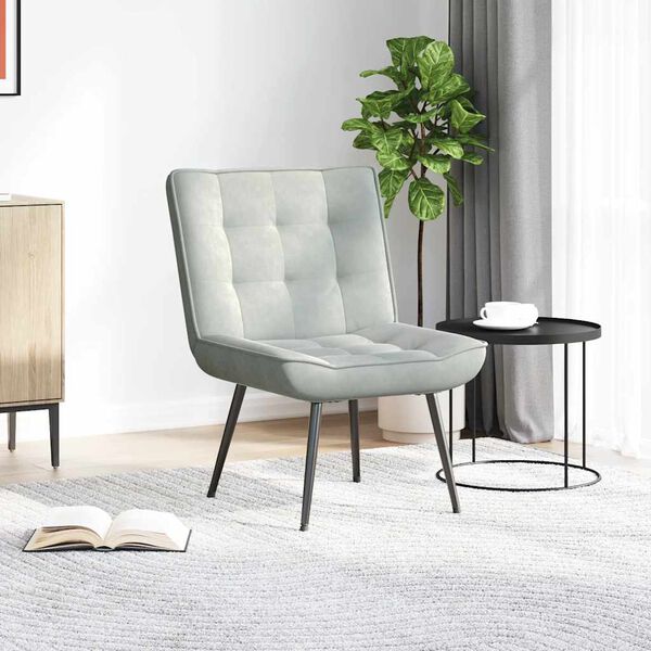 vidaXL l&aelig;nestol 64x74x84 cm fl&oslash;jl lysegr&aring;