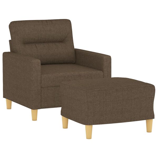 vidaXL sofastol med fodskammel 60 cm stof Brun