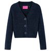 Strikket cardigan til b&oslash;rn str. 128 marinebl&aring;