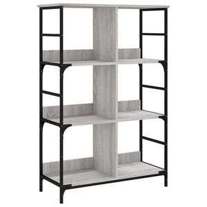 vidaXL bogreol 78,5x33x117,5 cm konstrueret tr&aelig; gr&aring; sonoma-eg