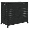 vidaXL vasket&oslash;jskurv med hjul 66x35x60 cm rattan sort