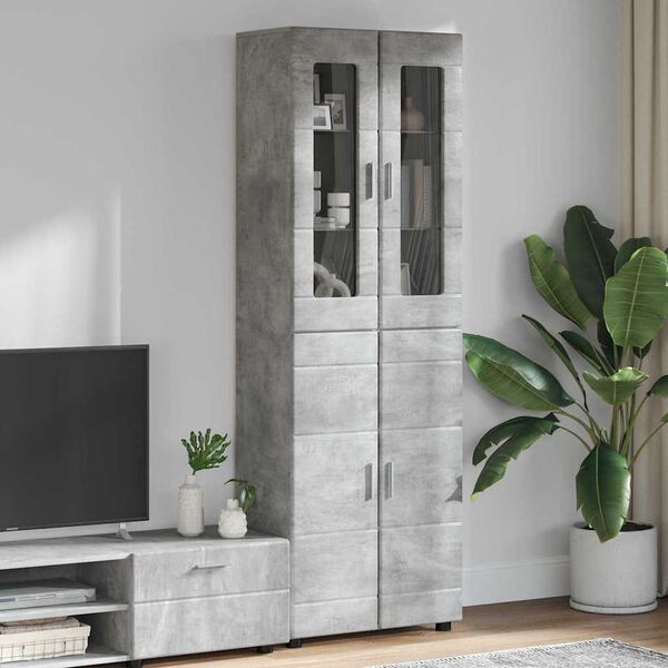 vidaXL Highboard FLORIN Beton Gr&aring; 60 x 35 x 182 cm Konstrueret tr&aelig;