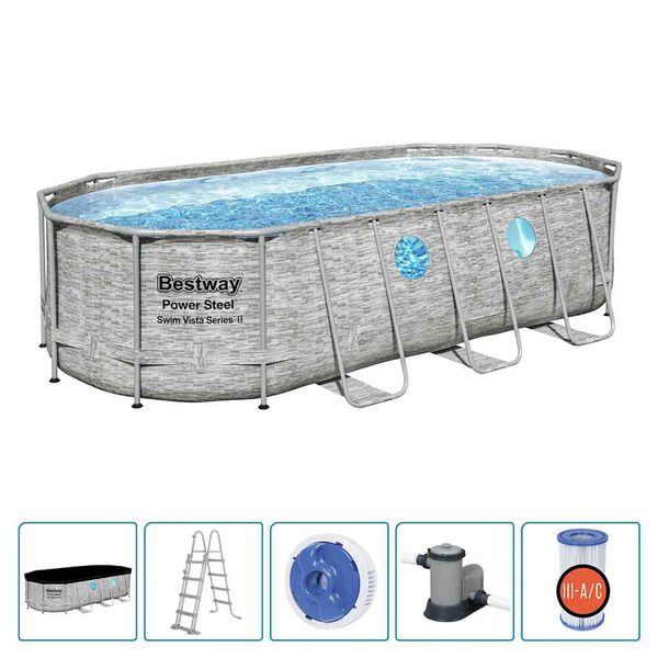 Bestway Power Steel Swim Vista Series swimmingpools&aelig;t 549x274x122 cm