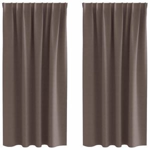 vidaXL M&oslash;rkl&aelig;gningsgardiner med ringe 2 stk. M&oslash;rk Brun 175 x 140 cm