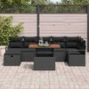 vidaXL Havesofa S&aelig;t 8 pcs Sort polyrattan