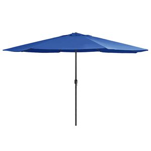 vidaXL parasol med metalstang 390 cm azurbl&aring;