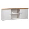 vidaXL tv-bord Panama-serien 120x40x50 cm massivt fyrretr&aelig; hvid
