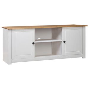 vidaXL tv-bord Panama-serien 120x40x50 cm massivt fyrretr&aelig; hvid