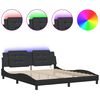 vidaXL sengeramme med LED uden madras Zadar 180x200 cm sort
