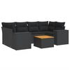 vidaXL sofas&aelig;t til haven 7 dele med hynder polyrattan sort