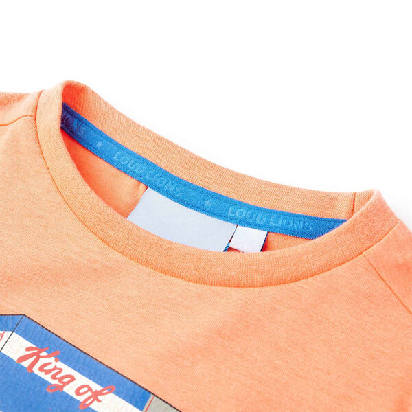 Kortærmet T-shirt til børn str. 92 neon-orange
