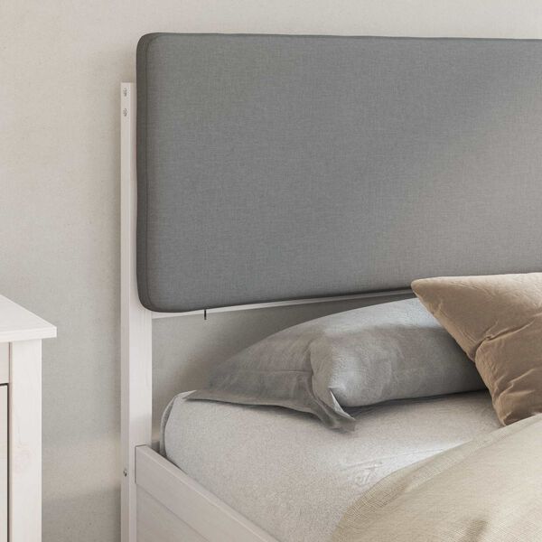 vidaXL Sengestel med Polstret Hovedgavl Lysegr&aring; 200 x 200 cm