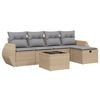 vidaXL havesofas&aelig;t 6 dele med hynder polyrattan beige