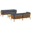 vidaXL Sofa S&aelig;t 5 stk. Antracit Massivt Akacietr&aelig;