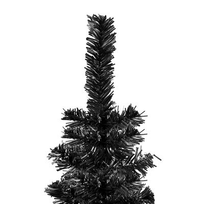 vidaXL smalt juletræ med lys og kuglesæt 180 cm sort