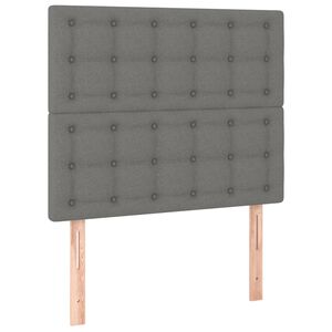vidaXL sengegavl m&oslash;rkegr&aring; 80x5x118/128 cm stof
