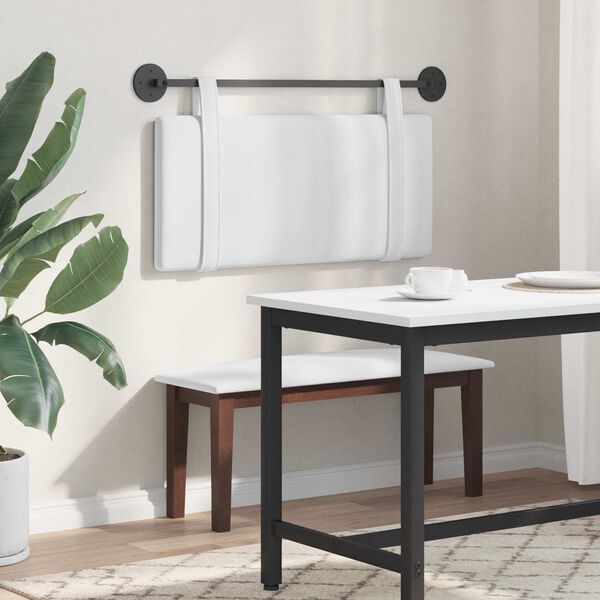 vidaXL H&aelig;ngende Hovedgavl V&aelig;gmonteret Hvid 100 x 55 x 5 cm Stof