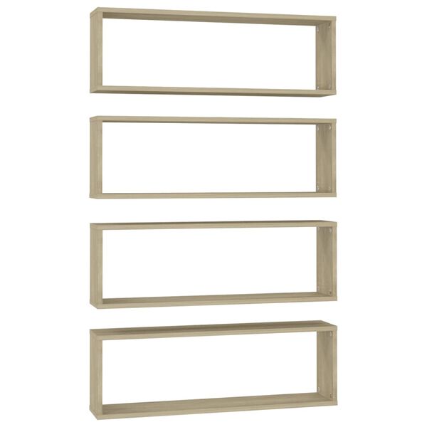 vidaXL v&aelig;ghylder 4stk. 80x15x26,5cm kubeform konstrueret tr&aelig; sonoma-eg