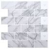 vidaXL Subway flise 50 stk. Hvid marmor 30 x 30 cm Polyurethan og PET