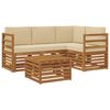 vidaXL Udend&oslash;rs sofagruppe 5 stk. Naturlig og Beige Polyester