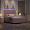 vidaXL LED Box Spring Bed med madras Lyser&oslash;d 140 x 190 cm Stof