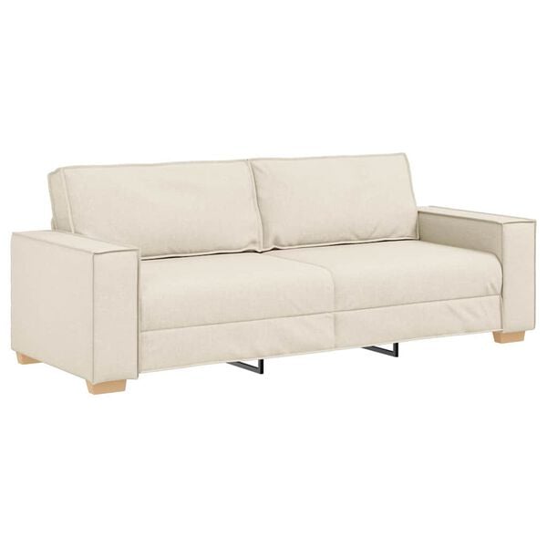 vidaXL 3-personers sofa Beige 220 cm Linned-blandet stof