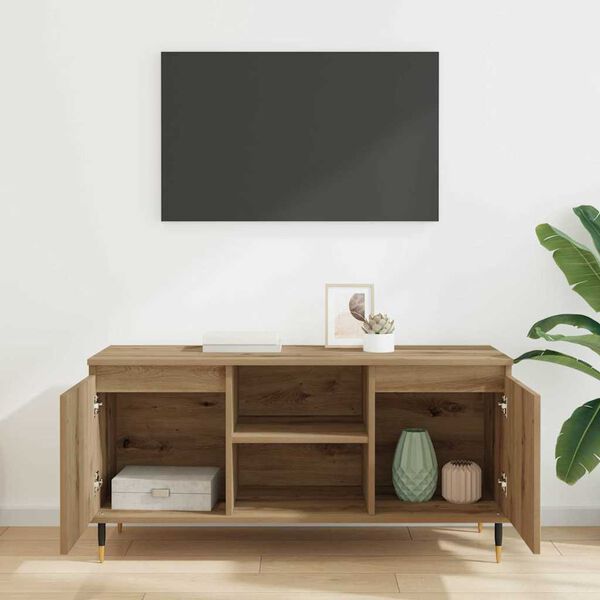 vidaXL TV-skab Artisan Egetr&aelig; 104 x 35 x 50 cm Konstrueret tr&aelig;