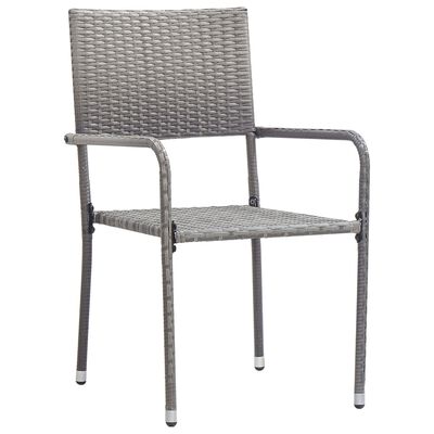 vidaXL udendørs spisebordsstole 4 stk. polyrattan antracitgrå