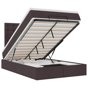 vidaXL osmannisk sengeramme med madras 120x200 cm stof m&oslash;rkebrun