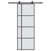 vidaXL skyded&oslash;r med hardwares&aelig;t 76x205 cm sikkerhedsglas aluminium