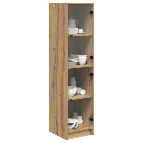 vidaXL Highboard Artisan Egetr&aelig; 35 x 37 x 142 cm Konstrueret tr&aelig;