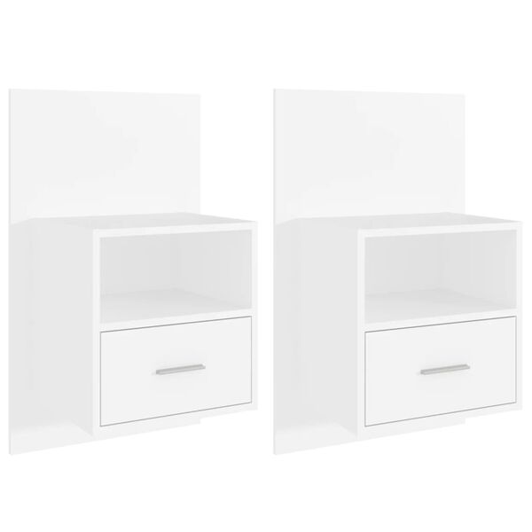 vidaXL v&aelig;gh&aelig;ngte sengeborde 2 stk. hvid