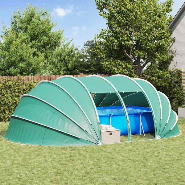 vidaXL Pooltelt Dome Gr&oslash;n 640 x 432 x 205 cm